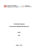 Yeni kitablar 2015 (№3): Annotasiyalı biblioqrafik göstərici